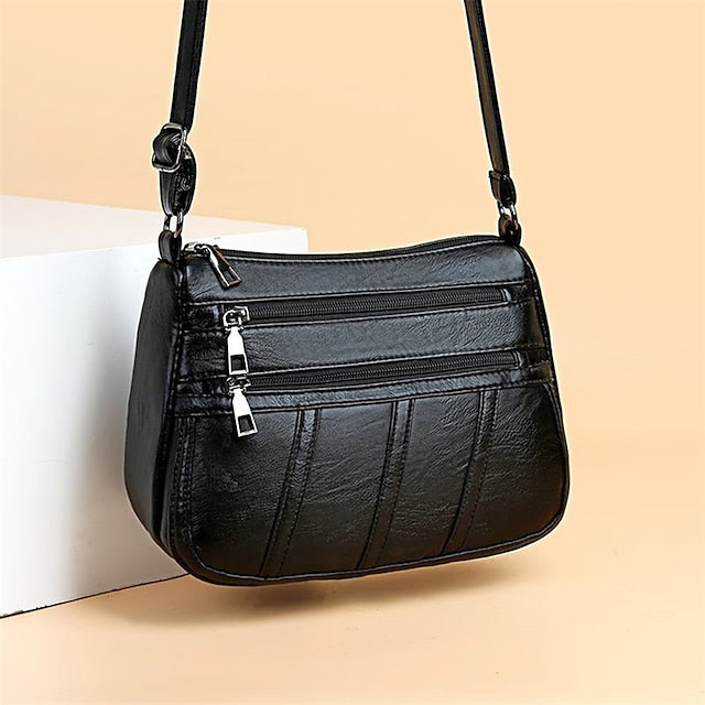 Crossbody Black Stylish Bag Faux Leather