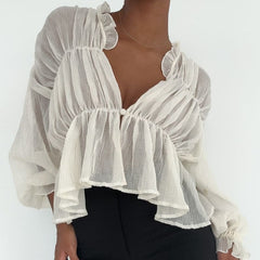 Sugar Dreamland Long Sleeve Semi-Sheer Top