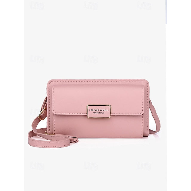 Phone Leather PU Crossbody Wristlet Mobile Bag