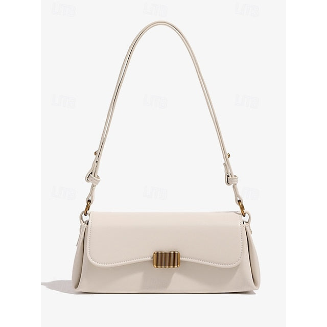 Daily Shopping Office Leather Tote Baguette Bag PU