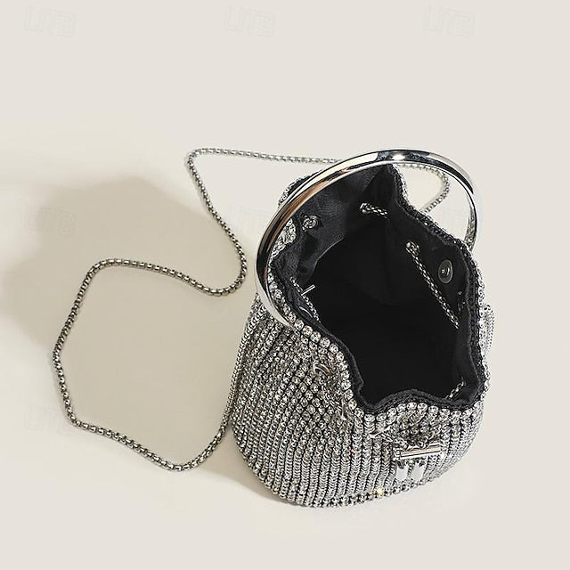 PU Bag Chain Clutch Evening Wedding Leather Party