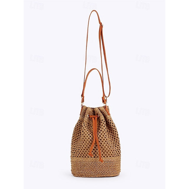 Bag - with Tote Summer Woven Drawstring Stylish Bucket