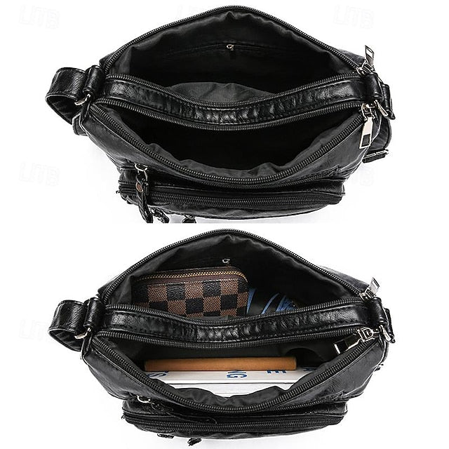 Bag Faux Multiple Leather with Quilted Crossbody