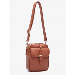 Bag Front Brown with Faux Vintage Leather Crossbody