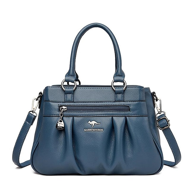 PU Leather Daily Handbag Holiday Boston Bag Zipper