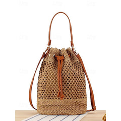 Bag - with Tote Summer Woven Drawstring Stylish Bucket