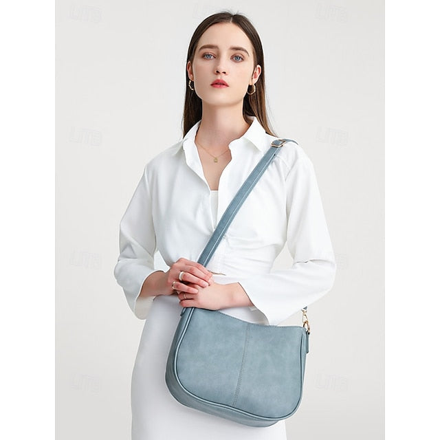 Bag Shoulder Leather Chain Brown Gold Faux with