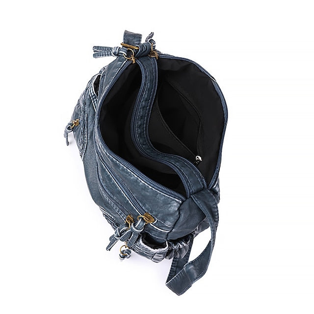 Leather Faux Shoulder Brown Vintage Bag Boho