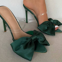 Stellar Big Bow Satin Stiletto Heels