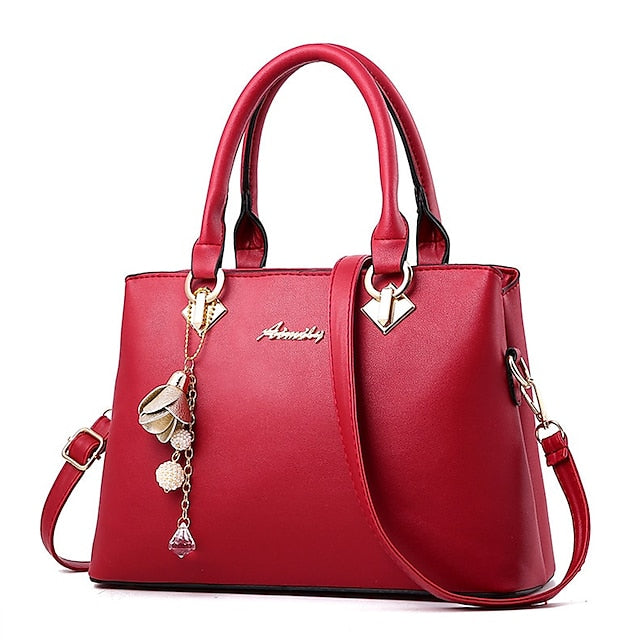 White Faux Handbag Gold with Elegant Leather