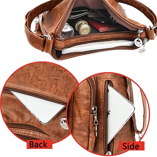 Bag - Leather Faux Hobo Vintage-Brown