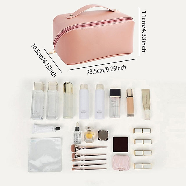 Cosmetic Makeup Handbag Leather PU Bag Travel