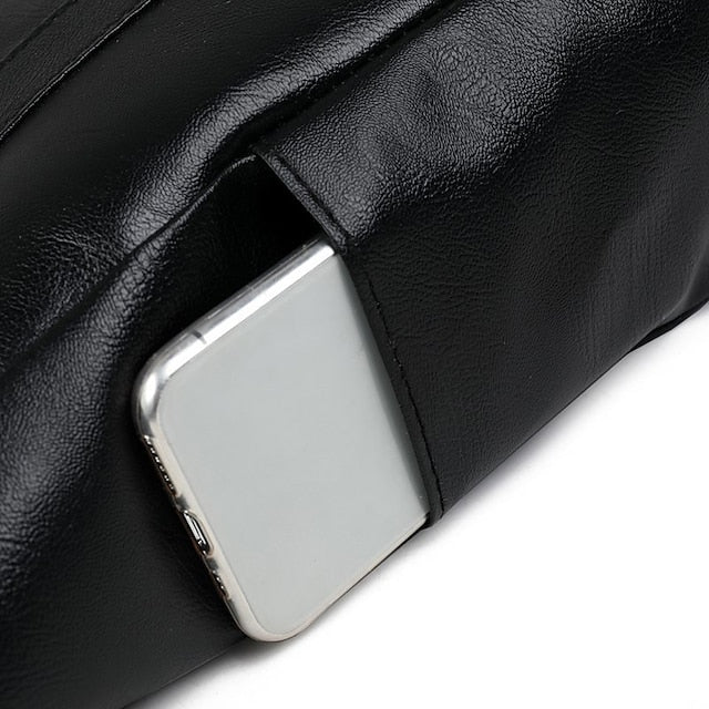 Bag Black Leather Large Faux Tote Stylish