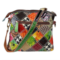 Shoulder Bohemian - Bag Patchwork Leather Colorful
