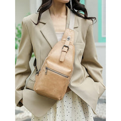 with Sling Faux Brown Bag Leather Crossbody