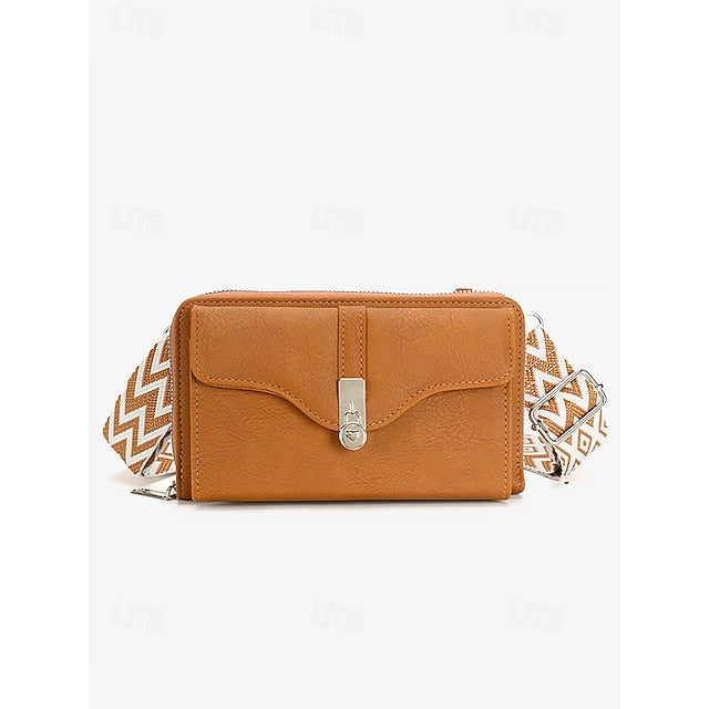 Crossbody Faux Geometric Bag Pattern with Leather