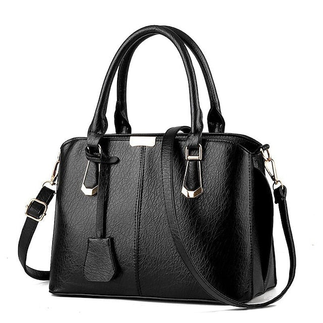 Leather Green Elegant Handbag Faux Structured