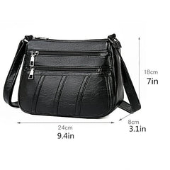 Faux Crossbody Black Bag Stylish Leather