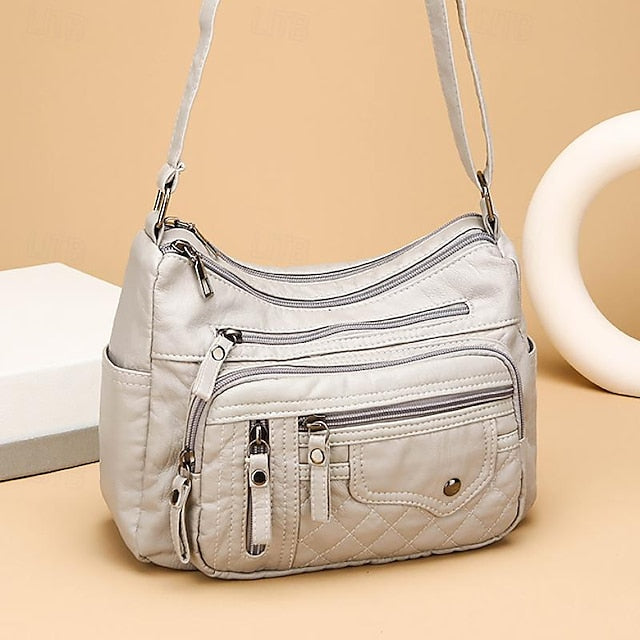 Faux Multiple Quilted with Crossbody Bag Leather