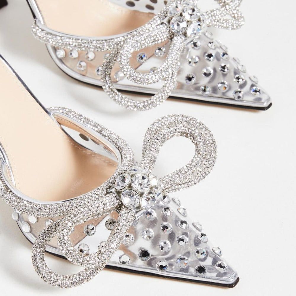 Martinis Double Bow Crystal Embellished Heels