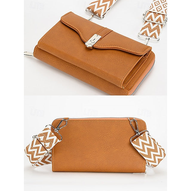 Crossbody Faux Geometric Bag Pattern with Leather