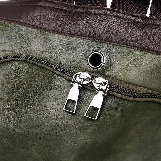Convertible Backpack Faux Leather Caramel Purse