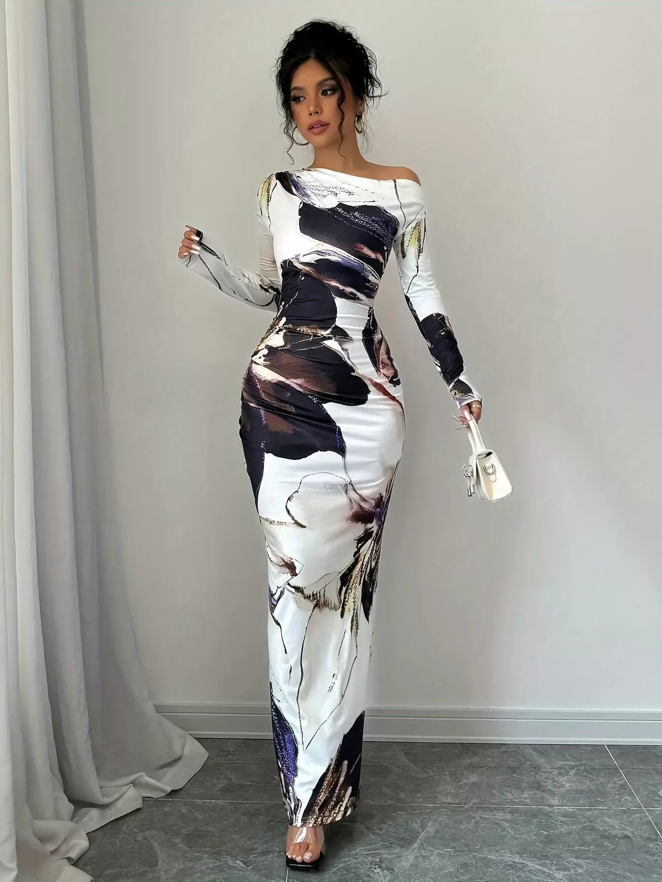 Off-The-Shoulder And Body-Hugging Dress