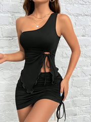 Single-Sided Halter Dress