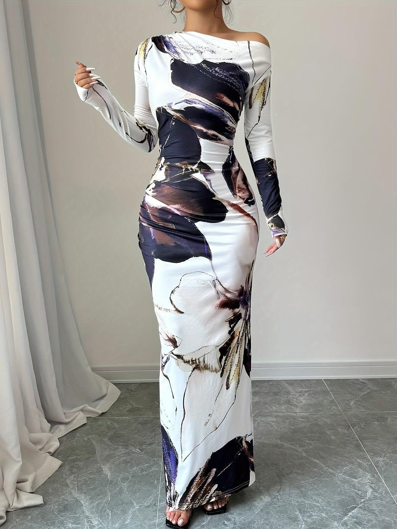 Off-The-Shoulder And Body-Hugging Dress