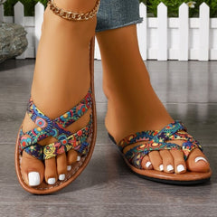 Casual Print Flat Slide Sandals