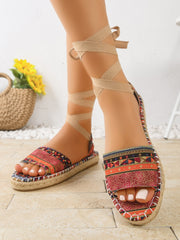 Snake Cross Strap Platform Heels Sandals
