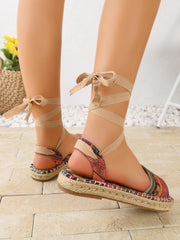 Snake Cross Strap Platform Heels Sandals
