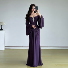 Strapless Low-Cut Floor-Length Dress