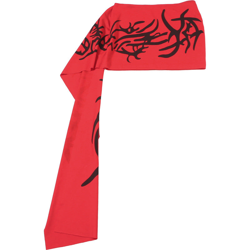 Short Skirt With Small Flowing Ribbons Around The Waist