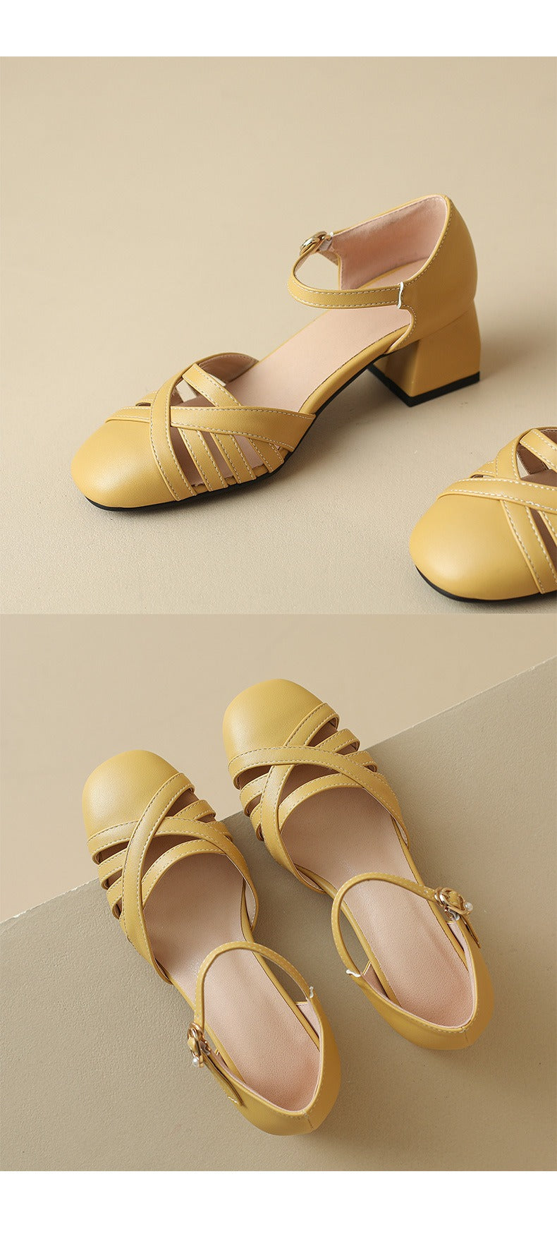 Green Comfy Hollow Out Splicing Buckle Strap Chunky Sandals