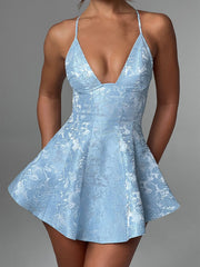 Halter-Neck Short Skirt Dress