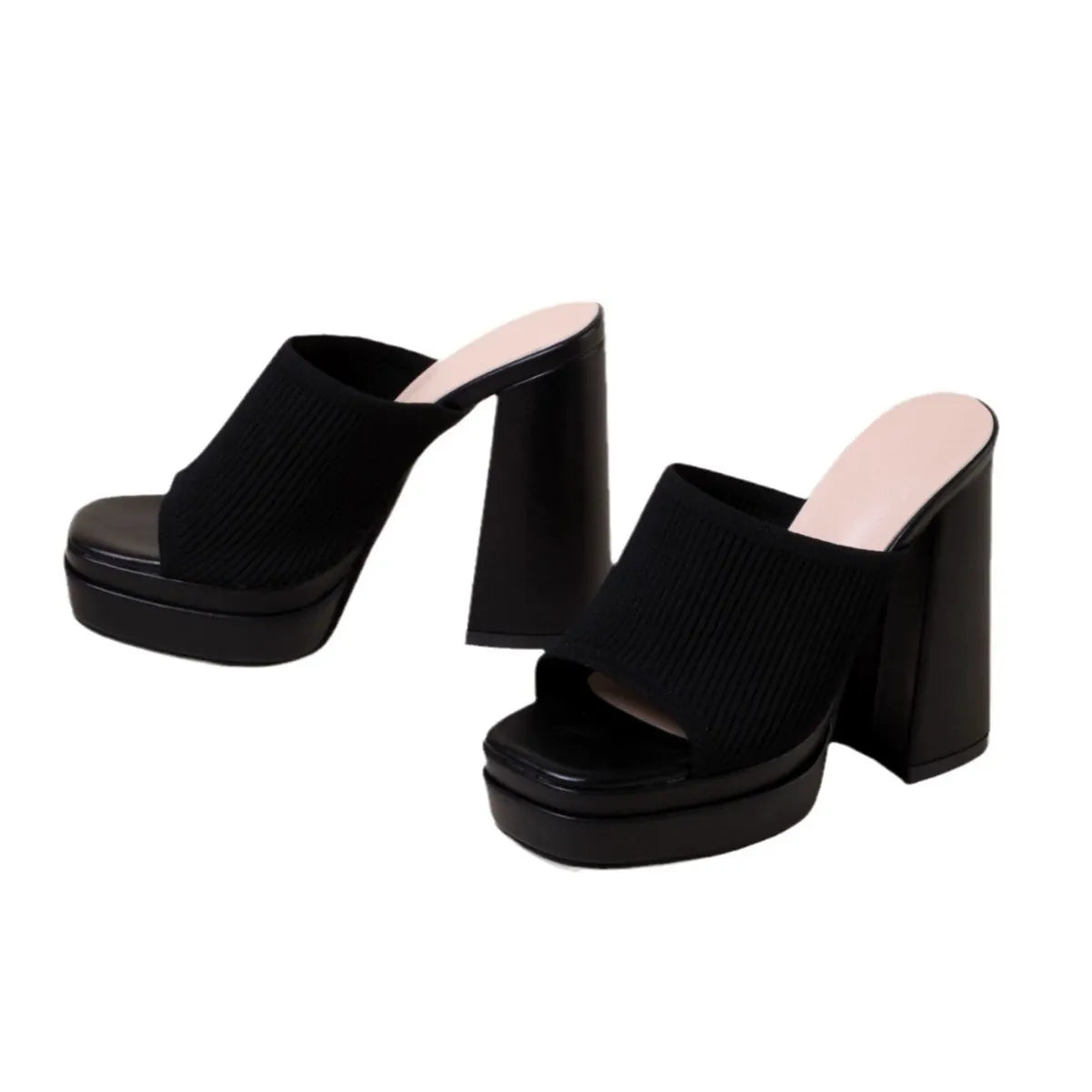 Printed Chunky Heeled Platform Sandals