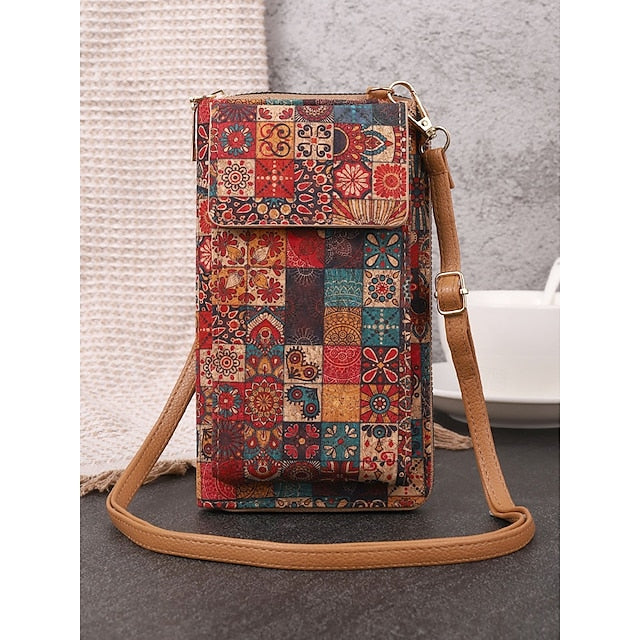 Vintage Bag with Phone Adjustable Crossbody Boho