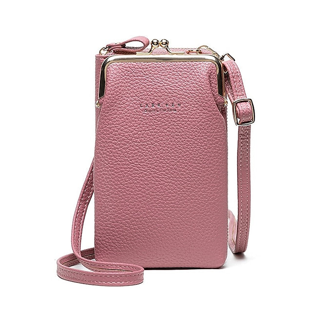 Bag Gold Faux with Frame Leather Black Crossbody