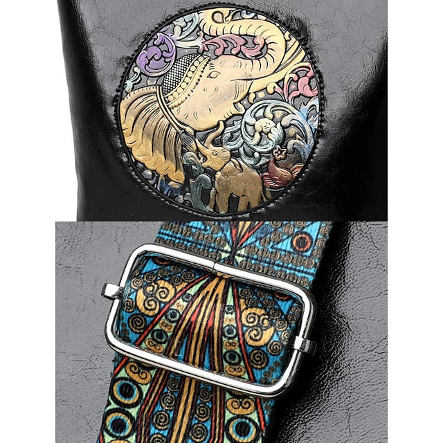 Bag Elephant Shoulder Boho Vintage Embossed