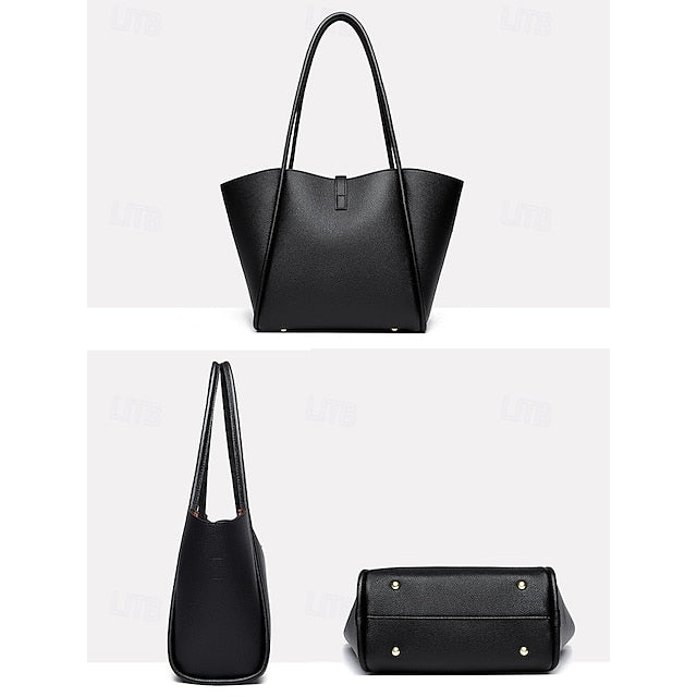 Green Faux Tote Bag Leather