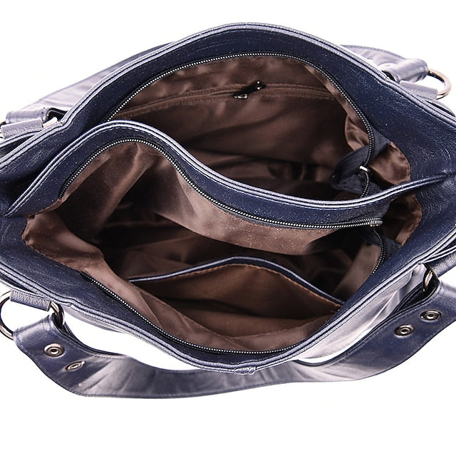 Bag Burgundy Faux Large Leather Shoulder