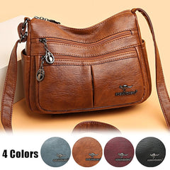 Bag Faux Crossbody Leather - Shoulder Multi-Pocket