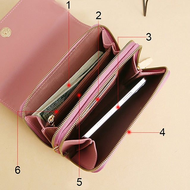 PU Crossbody Phone Bag Mobile Leather Wallet