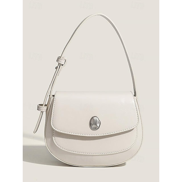 White Bag Leather Chic for Small Stylish Shoulder - Women