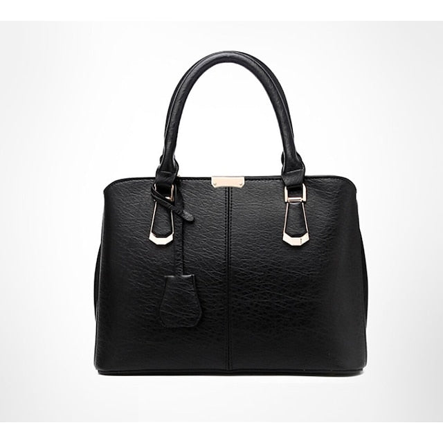 Leather Green Elegant Handbag Faux Structured