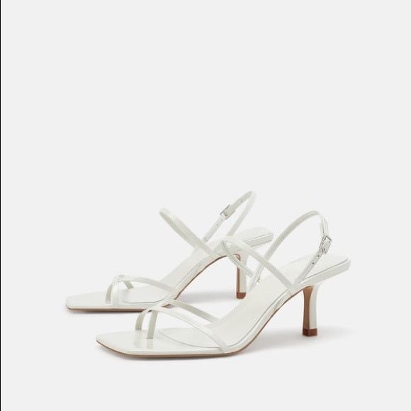 Special Guest Strappy Mid-Heel Faux Leather Sandals