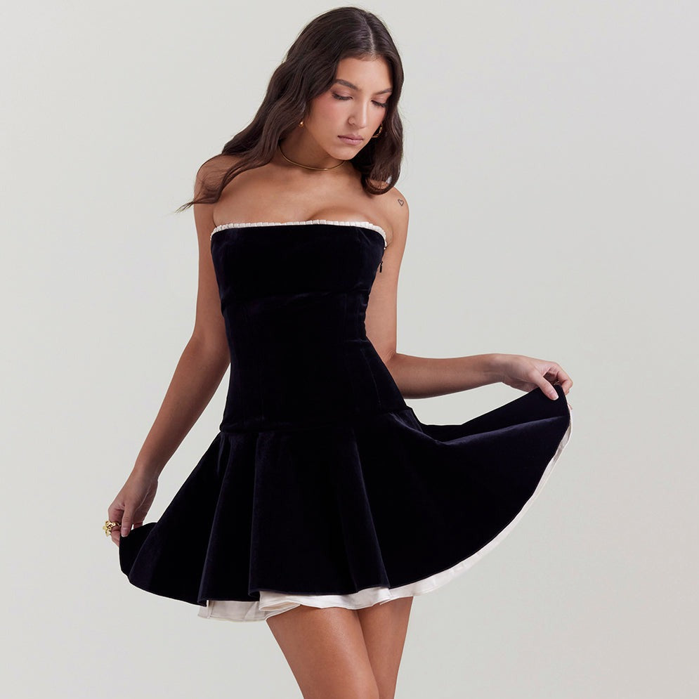 Path to Paradise Vintage Velvet Mini Dress