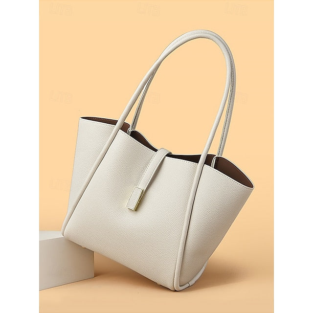 Green Faux Tote Bag Leather