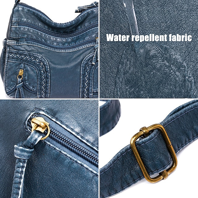 Leather Faux Shoulder Brown Vintage Bag Boho